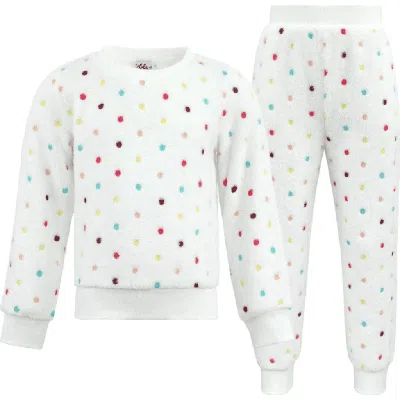 Lola + The Boys Kids'  Rainbow Confetti Fuzzy Set In White