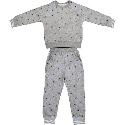 Lola + The Boys Kids'  Rainbow Gem Trackset In Grey