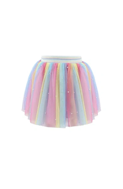 Lola + The Boys Kids'  Rainbow Pearls Skirt In Pink