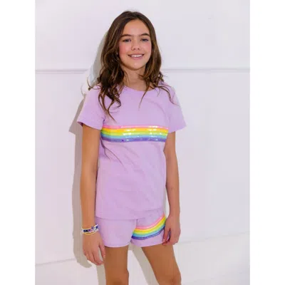 Lola + The Boys Kids'  Rainbow Sequin Short Set