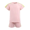 Lola + The Boys Rainbow Stripe Short Set In Pink