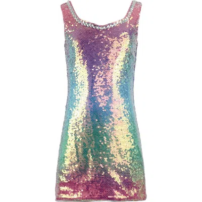 Lola + The Boys Kids'  Rainbow Sunset Gem Dress In Multi
