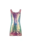 Lola + The Boys Rainbow Sunset Gem Dress In Multi