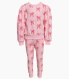 Lola + The Boys Ribbon Puff Sleeve Set In Pink