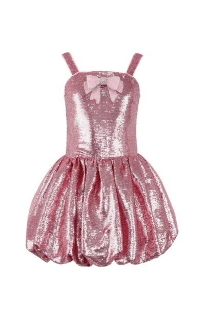 Lola + The Boys Kids'  Rose Bow Bubble Dress In Brown