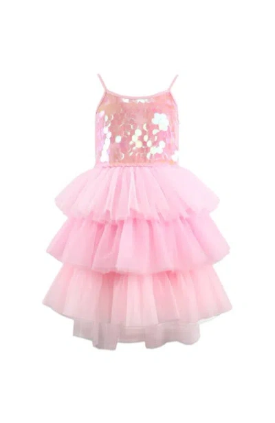 Lola + The Boys Kids'  Rose Magic Paillette Dress In Pink