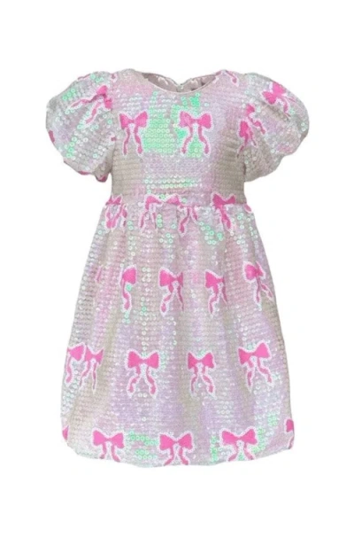 Lola + The Boys Kids'  Sequin Bow Dress In Pink