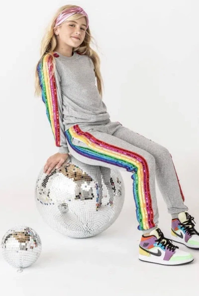 Lola + The Boys Kids'  Sequin Rainbow Tracksuit Set