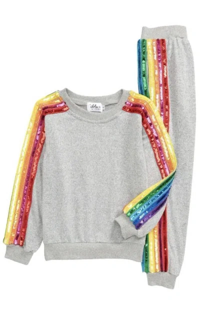 LOLA + THE BOYS LOLA + THE BOYS SEQUIN RAINBOW TRACKSUIT SET