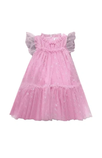 Lola + The Boys Kids'  Shimmer Stars Tulle Dress In Pink