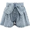 Lola + The Boys Sparkle Bow Denim Short In Blue