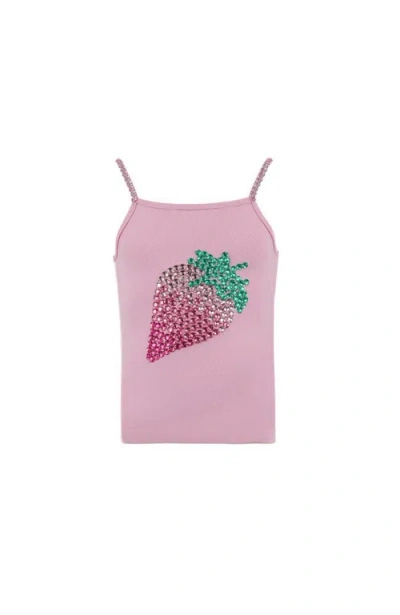 Lola + The Boys Kids'  Strawberry Gems Tank Top In Pink