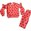 Lola + The Boys Girl's Strawberry-print Ruffle Two-piece Set In Pink