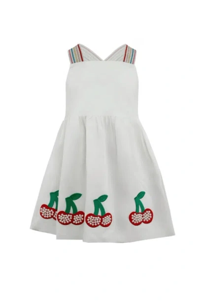 Lola + The Boys Kids'  Sweet Cherry Summer Dress In White