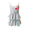 Lola + The Boys Tiered Stars Sequin Dress In Blue