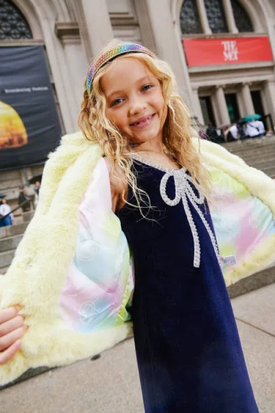 Lola + The Boys Kids'  Velvet Bow Princess Dress In Black
