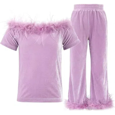 Lola + The Boys Kids'  Velvet Feather Set