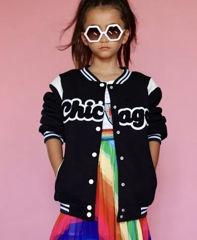 Lola + The Boys Women's Chicago Varsity Bomber Jacket In Black