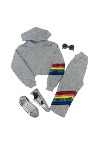 Lola + The Boys Kids'  You Are Amazing Sequin Jogger Set