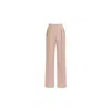 Lolam Women's Geneva Trousers Powder Rose With White Lines In White