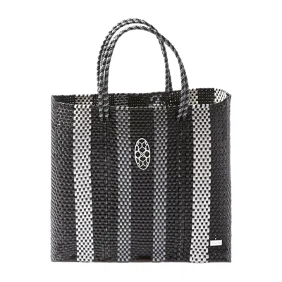 Lolas Bag Women's Handmade Tote Bag In Black Stripe