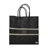 Lolas Bag Women's Handmade Tote Bag In Black/beige Line In Multi