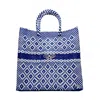 Lolas Bag Women's Handmade Tote Bag In Blue Aztec Stripe In Multi