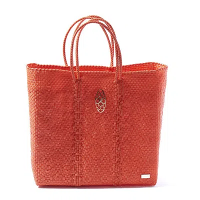 Lolas Bag Women's Medium Orange Tote Bag In Metallic
