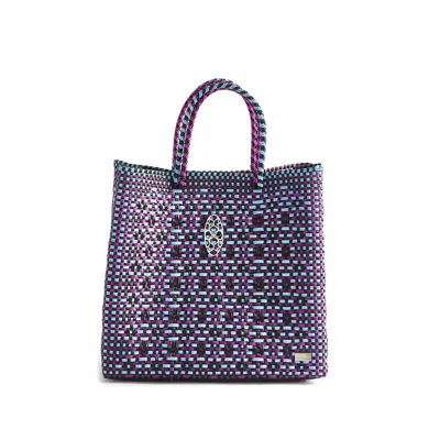 Lolas Bag Women's Medium Pink Blue Tote Bag In Blue/pink