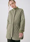 Lole Quilted Water Repellent Nylon Bomber Jacket In Hazel
