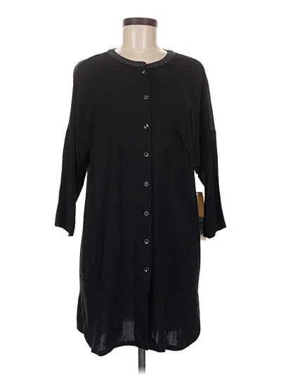 Pre-owned Lole 3/4 Sleeve Button Down Shirt In Black