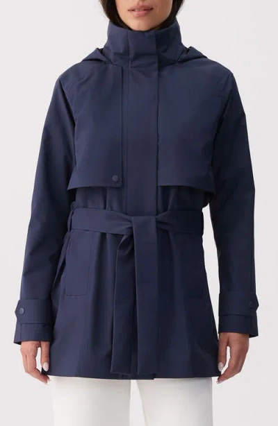 Lole Aliz Water Repellent Short Trench Coat In Blue