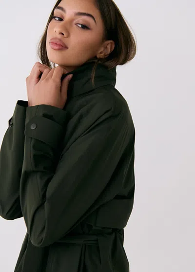 Lole Alizé Rain Trench Coat In Olive