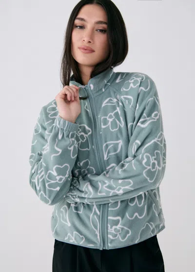 Lole Aura Zipped Sweater In Open Flora Sagestone