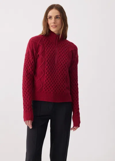 Lole Camila 1/2 Zip Sweater In Burgundy