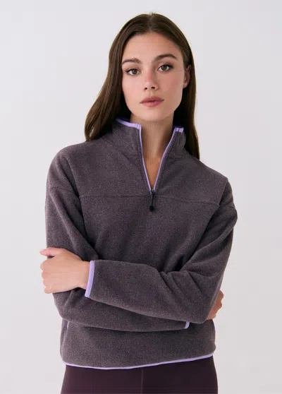 Lole Camp Half Zip Top In Fig Heather