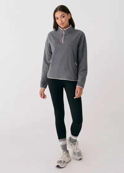 Lole Camp Half Zip Top In Light Grey Heather