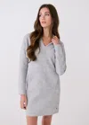 Lole Clover V-neck Dress In Light Grey Heather
