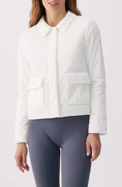 Lole Dani Water Repellent Insulated Crop Jacket In White