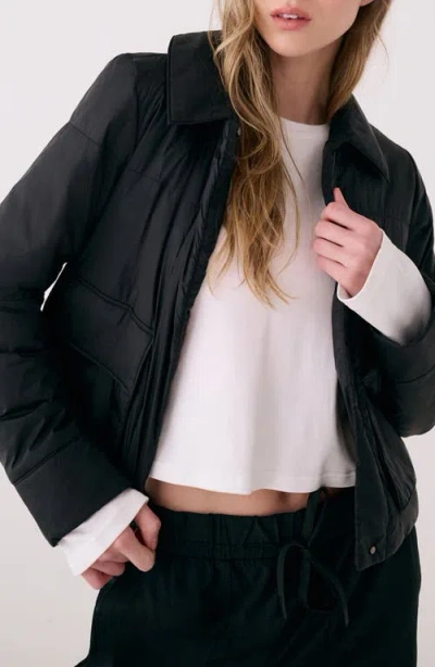 Lole Dani Water Repellent Insulated Crop Jacket In Black