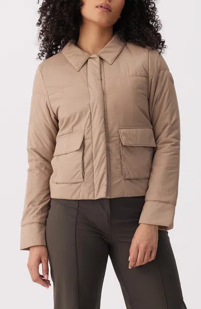Lole Dani Water Repellent Insulated Crop Jacket In Brown