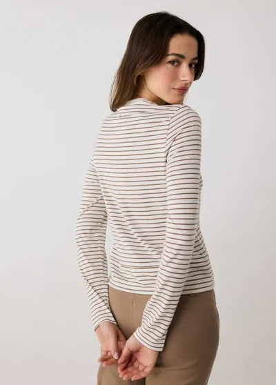 Lole Dynamic Long Sleeve In Cream Stripe