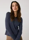 Lole Dynamic Long Sleeve In Outerspace Stripe
