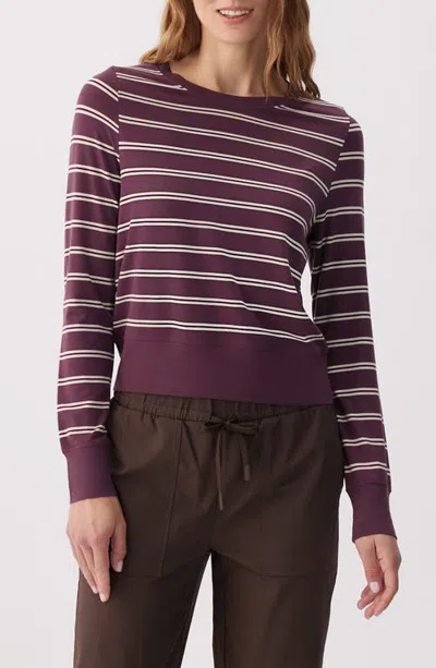 Lole Dynamic Striped Long Sleeve Performance T-shirt In Purple