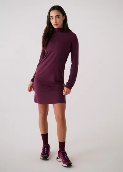 Lole Dynamic Turtleneck Dress In Burgundy