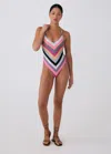 Lole Eclipse One-piece Swimsuit In Sundrift Chevron