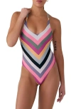 Lole Eclipse One-piece Swimsuit In Sundrift Chevron