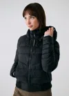 Lole Eli Synth Down Bomber Jacket In Black