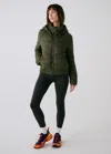 Lole Eli Synth Down Bomber Jacket In Green