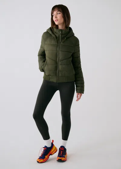 Lole Eli Synth Down Bomber Jacket In Green
